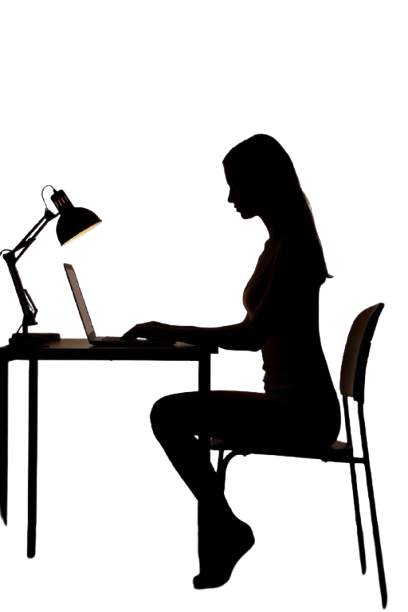 Silhouette at desk